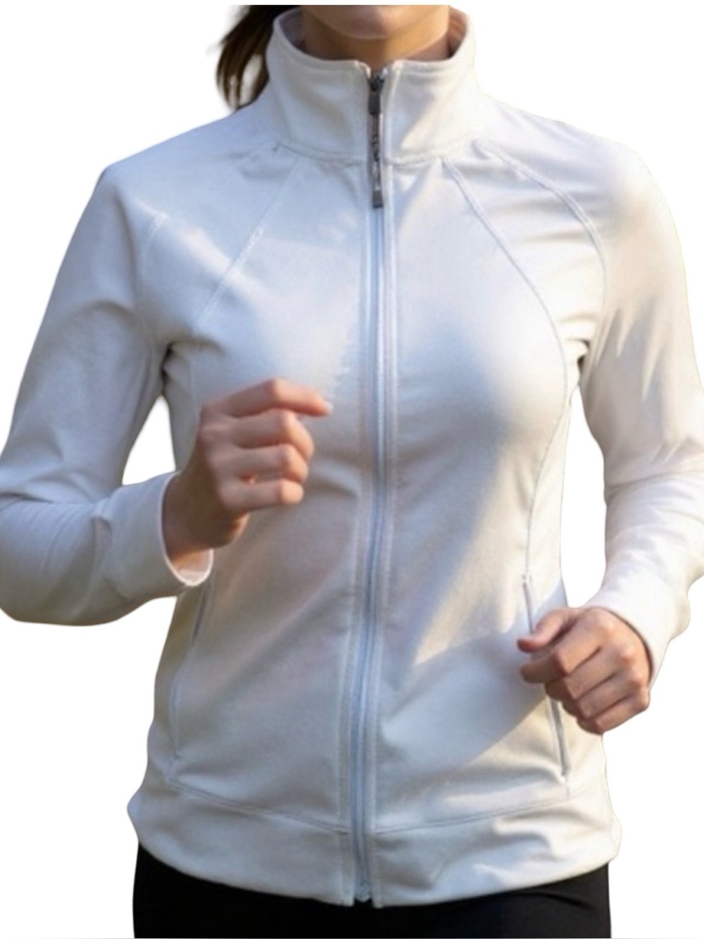 Jockey White Zipper Jacket Size S spring summer fall